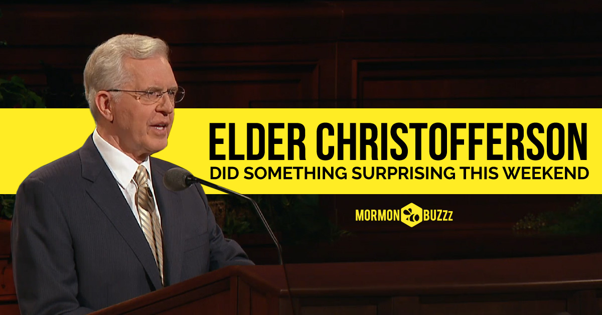 Elder Christofferson Did Something Surprising This Weekend Mormon Buzzz